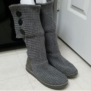 UGG tall knit sweater grey boots CONVERTIBLE
